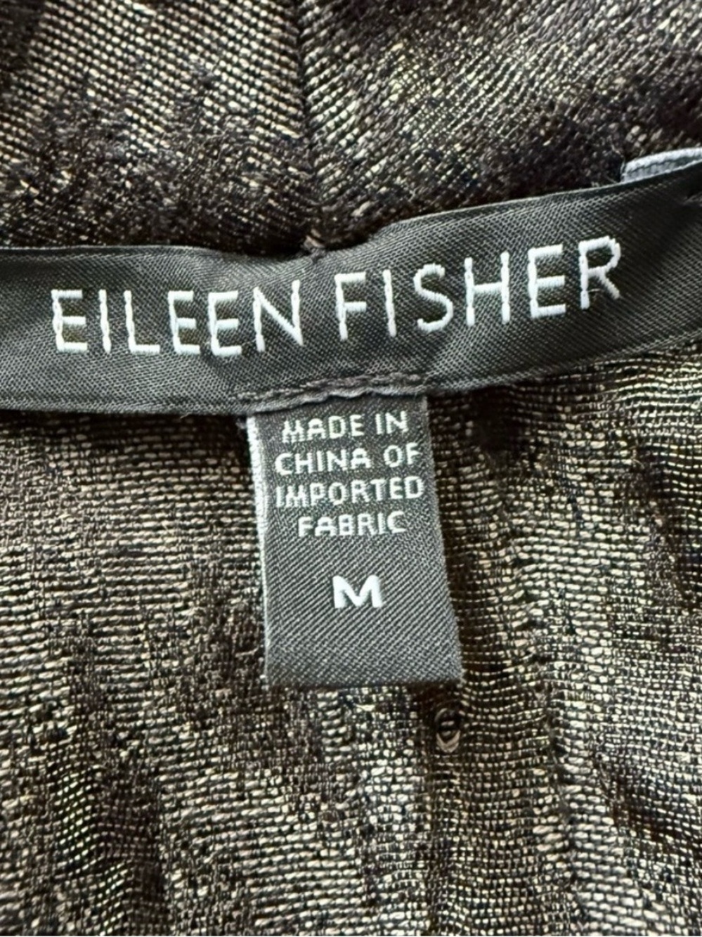 Eileen Fisher Charcoal Gray Leopard Jacquard Coat - Picture 6 of 7